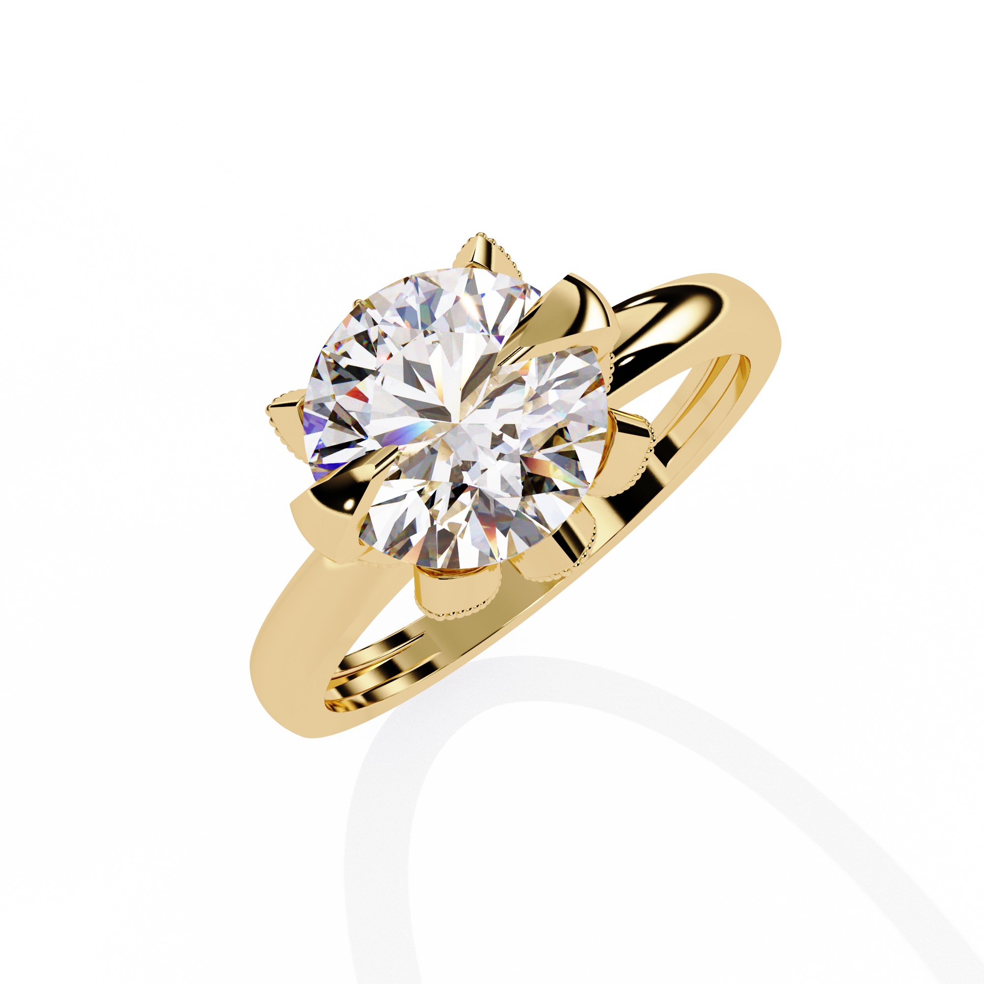 Solitairekart-3.17 CT Brilliant Round Lab Grown Diamond Solitaire Ring